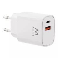 EWENT Cargador Rápido Gan 30W USB-C PD USB-A PD-QC