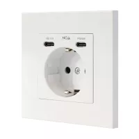 Nanocable Base Pared toma SCHUKO 2USB Max .2.4A