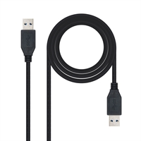 Nanocable Cable USB 3.0, tipo A-M-A-M, Negro, 1m
