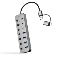 Nanocable Hub USB-C-A 4xUSB-A+3USB-C+USB-C 5V