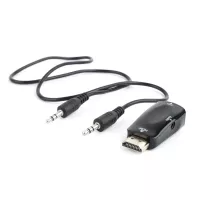 Gembird Adaptador HDMI a VGA y audio, negro
