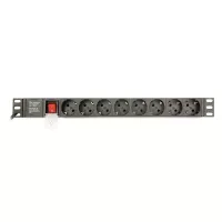 Gembird PDU 8 tomas Schuko1U, 10A,enchufe C14 3 m
