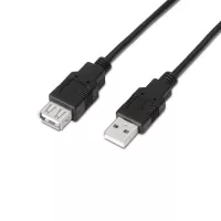 Aisens Cable USB 2.0 Tipo A-M-A-H negro 1.8m