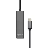 Aisens Hub USB 3.1 USB-C-M-4xTipo A-H gris, 15cm