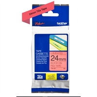 Brother TZe451 cinta laminada 24mm Negro-Rojo 8m