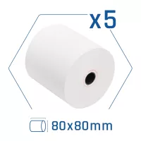 iggual Pack 5 rollos papel térmico sin BPA 80X80mm