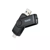 Tooq TQR-3003B Lector USB-C 2.0+USB-A 3.0 SD-TF