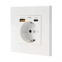 Nanocable Base Pared toma SCHUKO 2USB-C PD20W