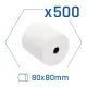 imagenPack 500 rollos papel térmico sin BPA 80x80mm